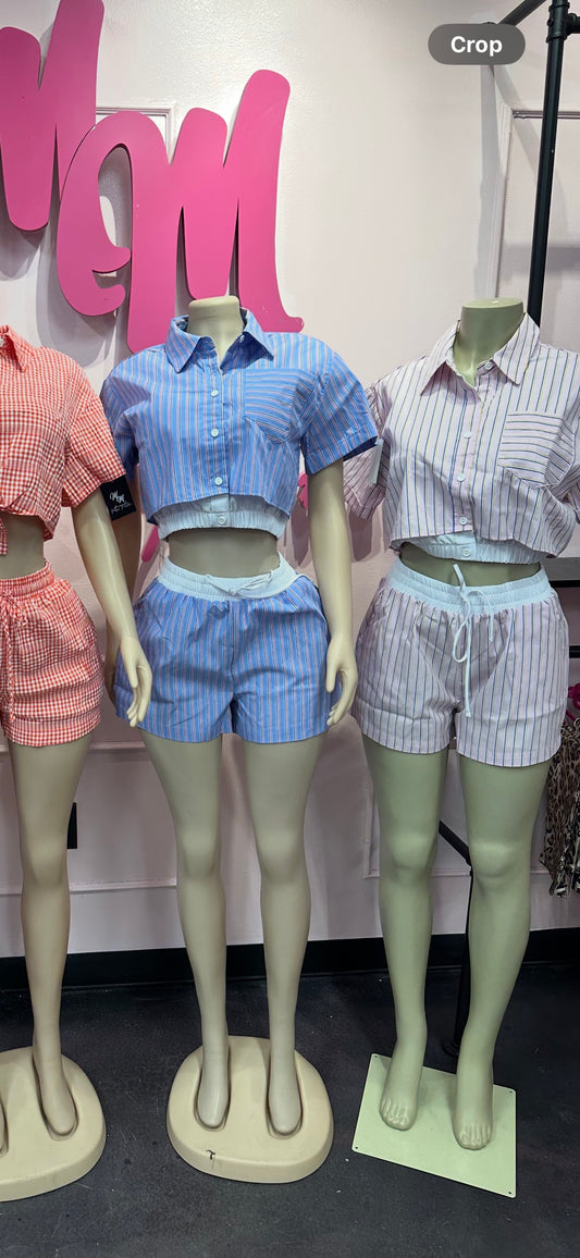 Stripe Short Set